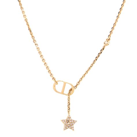 dior gold star necklace|genuine christian Dior necklace.